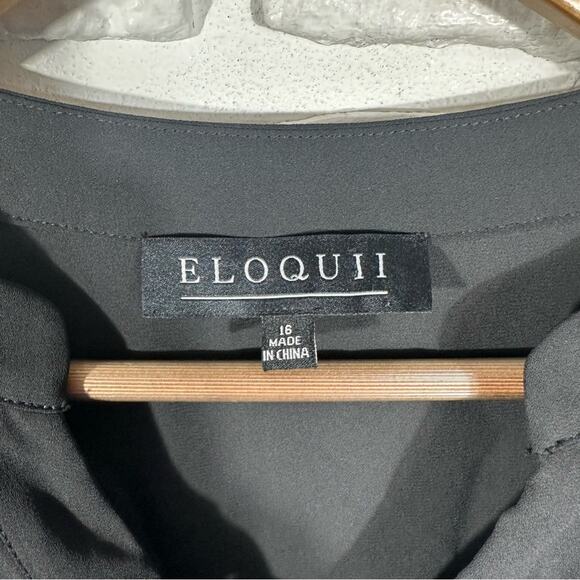 NEW Eloquii Sheer Lace Up Long Sleeve Top Size 16 - Picture 4 of 11